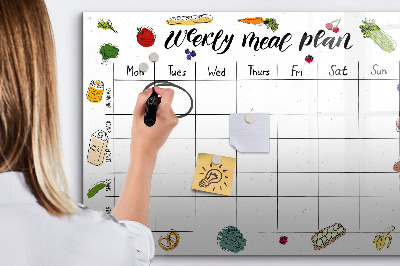 Magnetic board for drawing Weekly menu