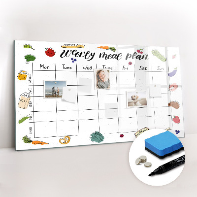 Magnetic board for drawing Weekly menu
