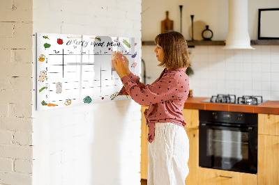 Magnetic board for drawing Weekly menu