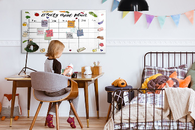 Magnetic board for drawing Weekly menu