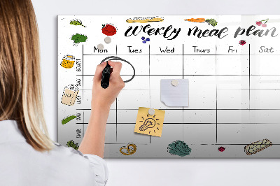 Magnetic board for drawing Weekly menu