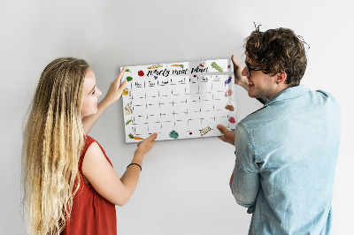 Magnetic board for drawing Weekly menu