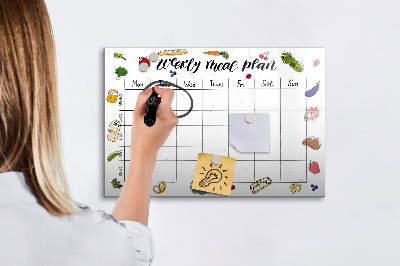 Magnetic board for drawing Weekly menu