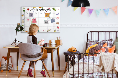 Magnetic board for drawing Weekly menu
