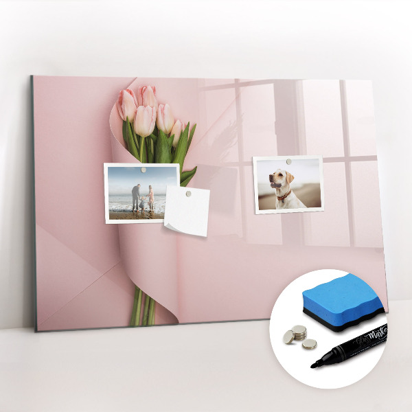 Magnetic board for writing A bouquet of flowers