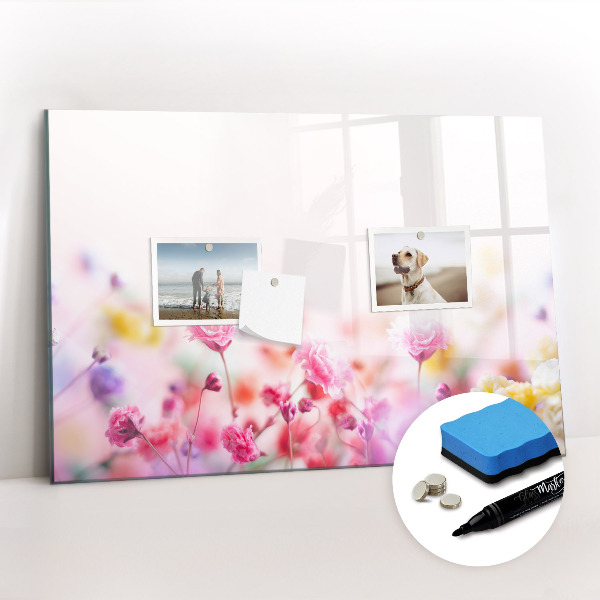 Magnetic writing board with marker Flowers in the meadow