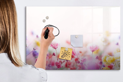Magnetic writing board with marker Flowers in the meadow