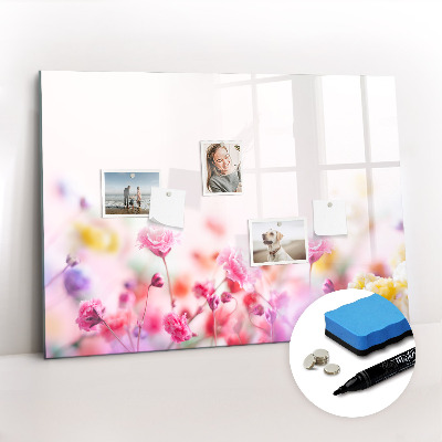 Magnetic writing board with marker Flowers in the meadow