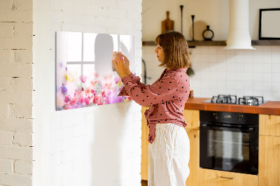 Magnetic writing board with marker Flowers in the meadow