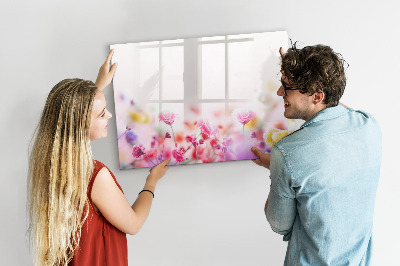 Magnetic writing board with marker Flowers in the meadow