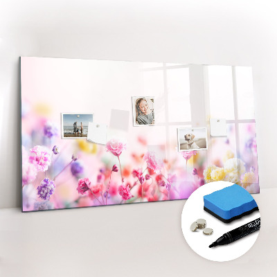 Magnetic writing board with marker Flowers in the meadow