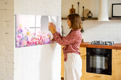 Magnetic writing board with marker Flowers in the meadow