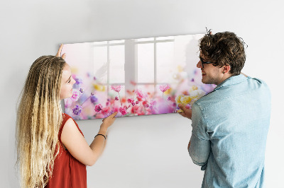 Magnetic writing board with marker Flowers in the meadow