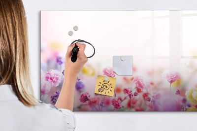 Magnetic writing board with marker Flowers in the meadow