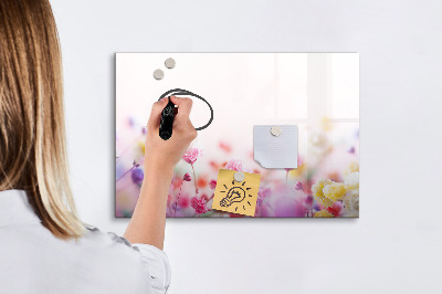 Magnetic writing board with marker Flowers in the meadow