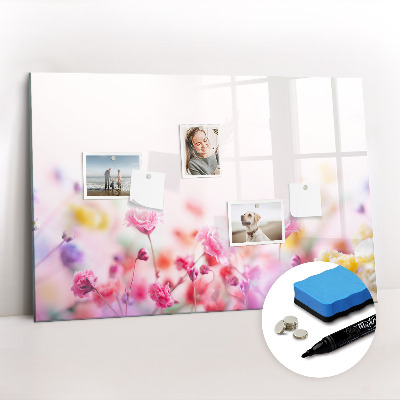 Magnetic writing board with marker Flowers in the meadow