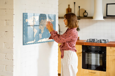 Magnetic erase board Vintage world map