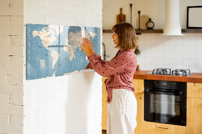 Magnetic drawing board Vintage world map
