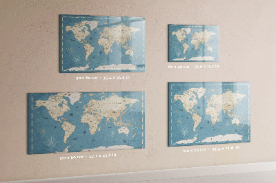 Magnetic drawing board Vintage world map