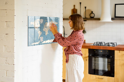 Magnetic drawing board Vintage world map