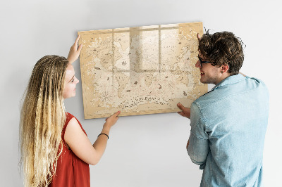 Magnetic drawing board Vintage world map