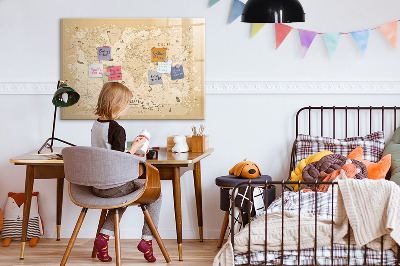 Magnetic drawing board Vintage world map
