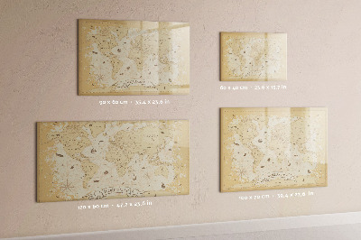 Magnetic drawing board Vintage world map