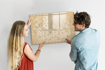 Magnetic drawing board Vintage world map