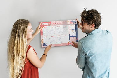 Magnetic writing board Weekly planner