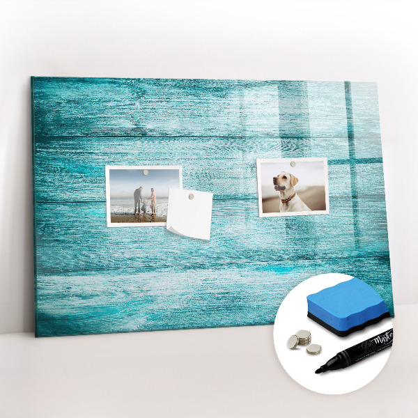 Magnetic writing board Blue old wood