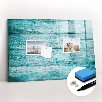 Magnetic drawing board Blue old wood