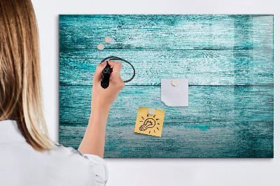 Magnetic drawing board Blue old wood