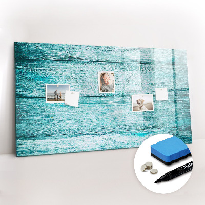 Magnetic drawing board Blue old wood
