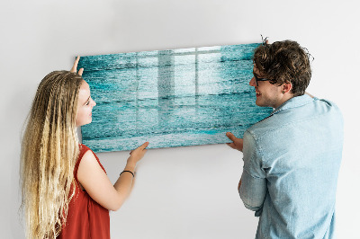 Magnetic drawing board Blue old wood