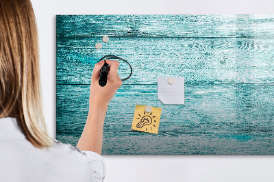 Magnetic drawing board Blue old wood