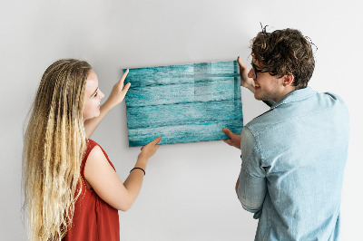 Magnetic drawing board Blue old wood