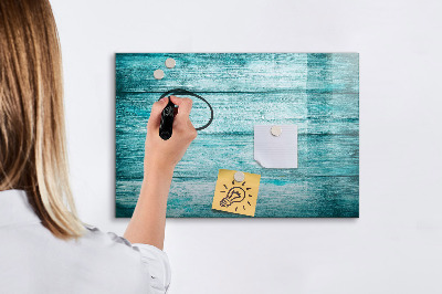 Magnetic writing board Blue old wood