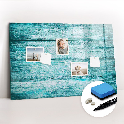 Magnetic writing board Blue old wood