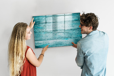 Magnetic drawing board Blue old wood
