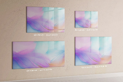 Magnetic erase board Colorful feathers
