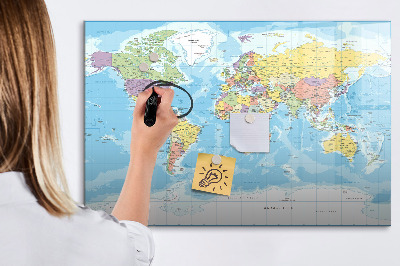 Magnetic drawing board Political map of the world