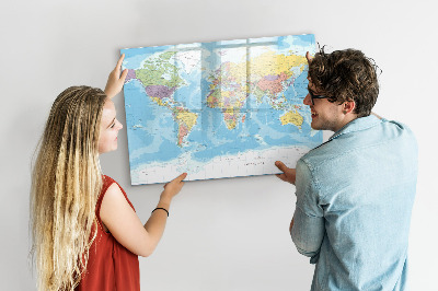 Magnetic drawing board Political map of the world