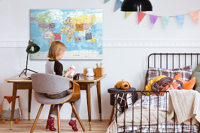 Magnetic drawing board Political map of the world