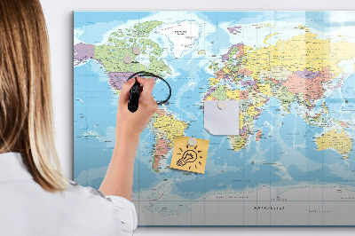 Magnetic drawing board Political map of the world
