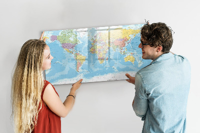 Magnetic drawing board Political map of the world