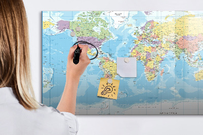 Magnetic drawing board Political map of the world