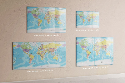 Magnetic drawing board Political map of the world