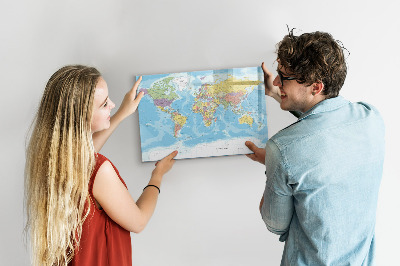 Magnetic drawing board Political map of the world