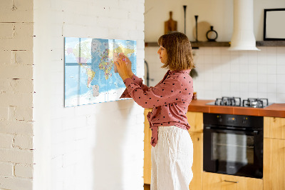 Magnetic drawing board Political map of the world