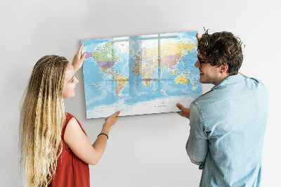 Magnetic drawing board Political map of the world